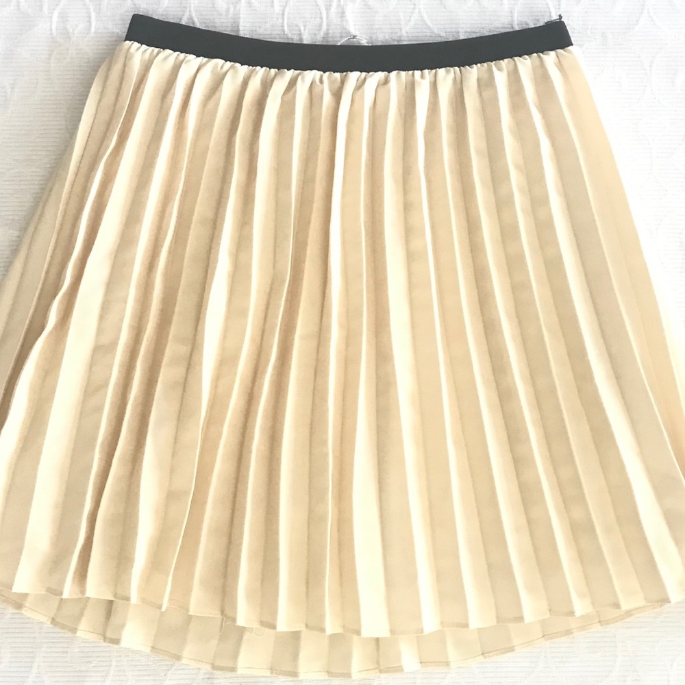 Willow & Clay Pleated Light Yellow Skirt Medium